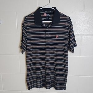 Ralph Lauren Dark Navy Stripe Cotton Golf Polo Shirt Classic Design